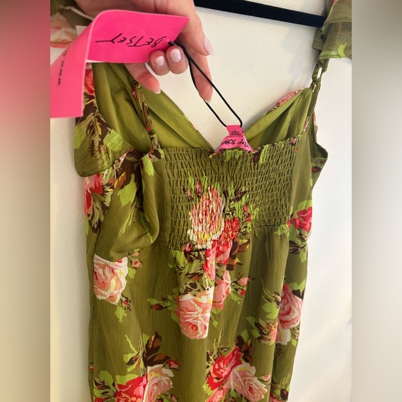 Betsey Johnson Green Floral Bouquet Bounty Dress NWT - Picture 12 of 12